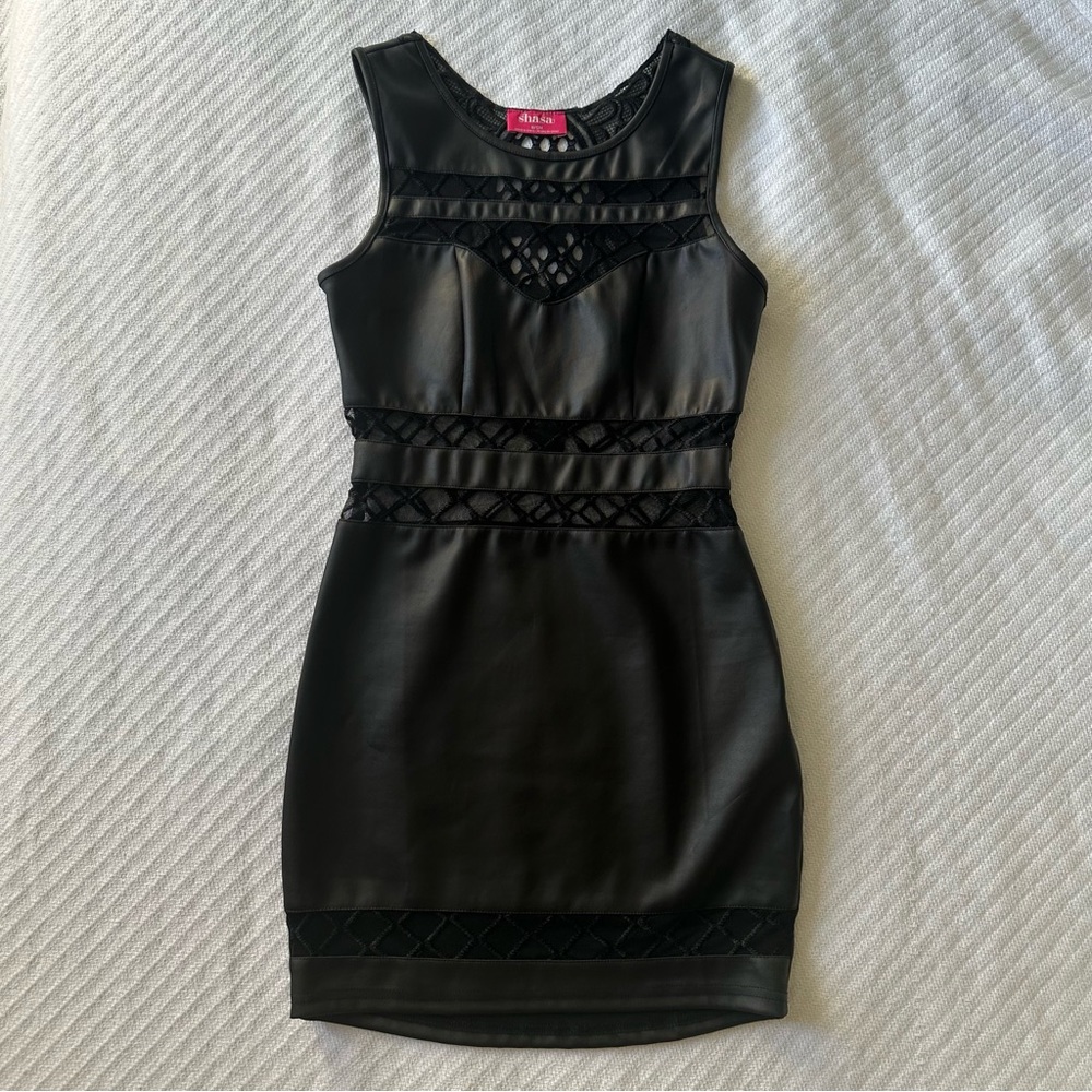 Faux Leather Mini Dress